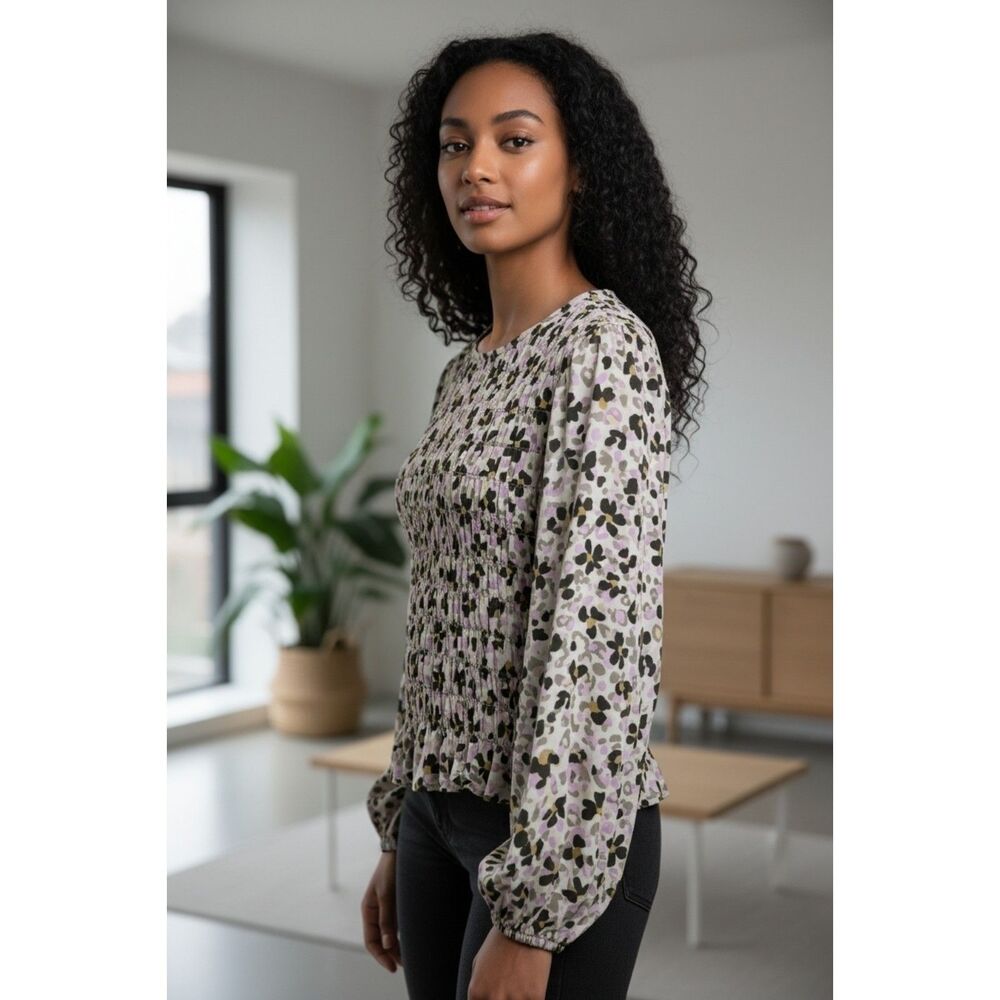 Sanctuary Blouse Size XXL Floral Pink Black Chiffon Sheer NEW